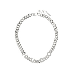 Silver Curb Chain Necklace 232084M145007