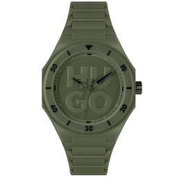 Mens Grail Quartz Green Silicone Watch 42mm
