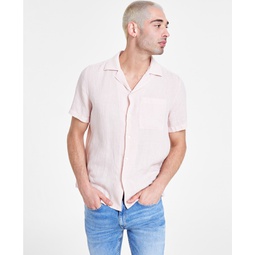 Mens Relaxed-Fit Button-Up Shirt