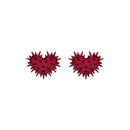 SSENSE Exclusive Pink Spiky Heart Earrings 231014F022015
