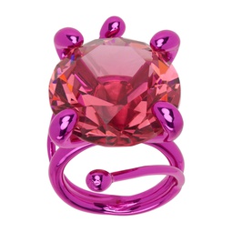 Pink XL Stone Ring 231014F024001
