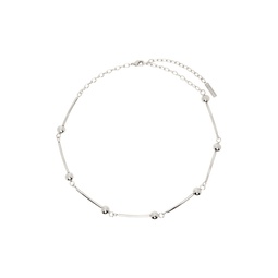 Silver Particle Chain Necklace 241014M145002