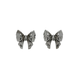 Gunmetal Bow Earrings 241014M144009