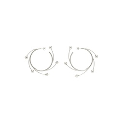 Silver Vortex Hoop Earrings 241014M144003