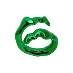 SSENSE Exclusive Green Coral Twist Ring 231014M147002