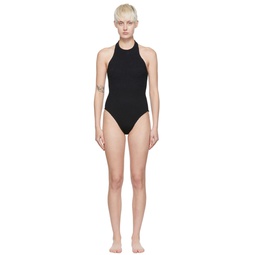 Black Polly One Piece Swimsuit 222431F103016