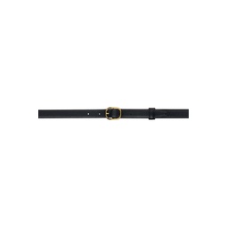 Black Thin Nappa Leather Belt 241525M131003