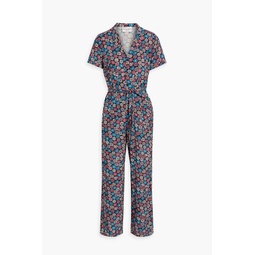 Gia pleated floral-print crepe jumpsuit