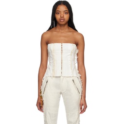 Off White Patchwork Camisole 231429F111003