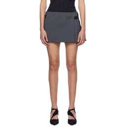 Gray Pleated Miniskirt 241429F090001