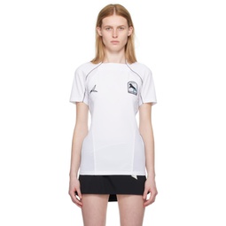 White Football T-Shirt 241429F110018