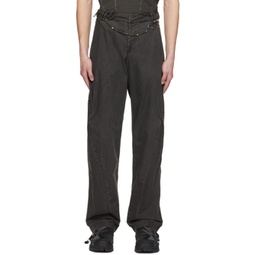 Gray Belted Trousers 231429M191000