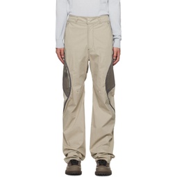 Gray Paneled Trousers 222429M191004
