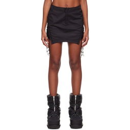 Black Paneled Miniskirt 222429F090001