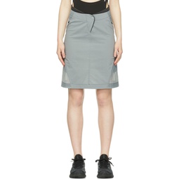 Grey Cotton Midi Skirt 221429F092002