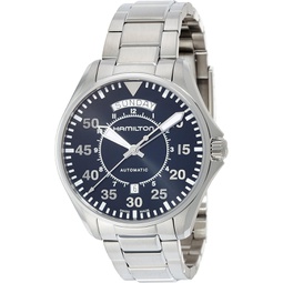Hamilton Mens Khaki Aviation Swiss Automatic Stainless Steel Dress Watch, Color:Silver-Toned (Model: H64615135)