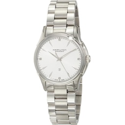Hamilton Watch Jazzmaster Lady Swiss Automatic Watch 34mm Case, White Dial, Silver Stainless Steel Bracelet (Model: H32315111)