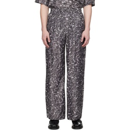 Gray Printed Trousers 231827M191002