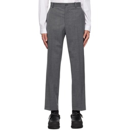 Grey Single Suit Trousers 241827M191006