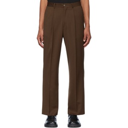 Brown Polyester Trousers 221827M191003