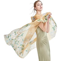 HangErFeng Scarf Silk Printing Fashion Long Lightweight Sunscreen Shawls for Women Large HairScarf Gift Packaging343