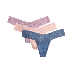 Womens Hanky Panky 3-Pack Low Rise Cotton Thongs