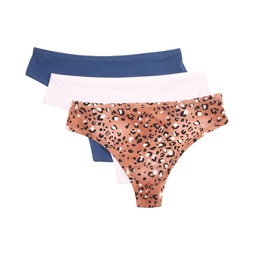 Womens Hanky Panky PlayStretch Print Natural Thong 3-Pack