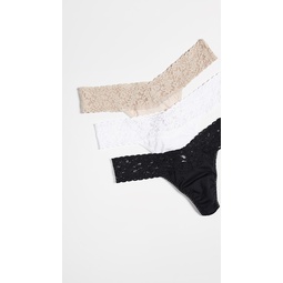 Low Rise Cotton Thong 3 Pack