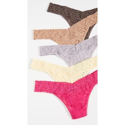 Plus 5 Pack Signature Lace Thongs