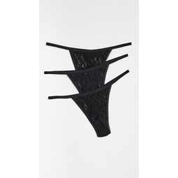 Signature Lace High Rise G-String 3 Pack