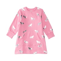 Hatley Kids Silver Horse Sweatshirt Dress (Toddler/Little Kids/Big Kids)