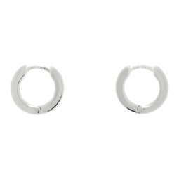 Silver Small Edge Hoop Earrings 241481M144007