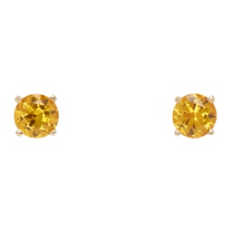 SSENSE Exclusive Gold & Yellow Round Stud Earrings 241481M144027