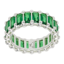 Silver & Green Baguette Eternity Ring 241481M147021