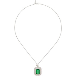 Silver & Green CS Emerald Pendant Necklace 241481M145044