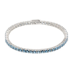 Silver & Blue Classic Tennis Bracelet 241481M142028