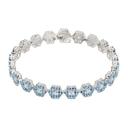 Silver & Blue Daisy Tennis Bracelet 241481M142030