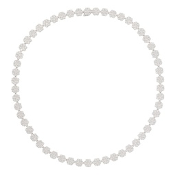 Silver Daisy Tennis Chain Necklace 241481M145030