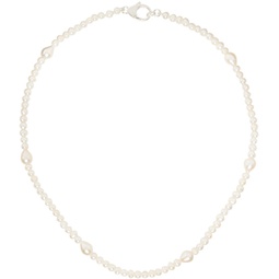 SSENSE EXCLUSIVE White Pearl Droplet Necklace 232481M145037