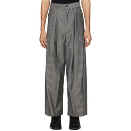 Gray Pinstripes Trousers 241897M191002