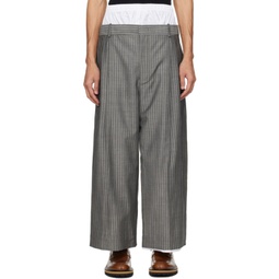 Gray Layered Trousers 241897M191001