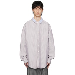 White & Purple Layered Shirt 241897M192006