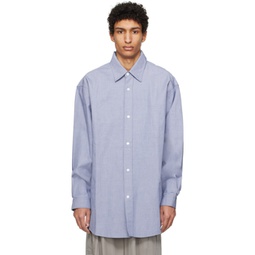 Blue Twin Pleats Shirt 241897M192003