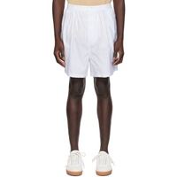 White Striped Shorts 241897M193000