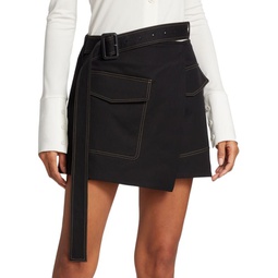 Trench Wrap Mini Skirt