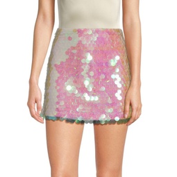 Iridescent Sequin Mini Skirt