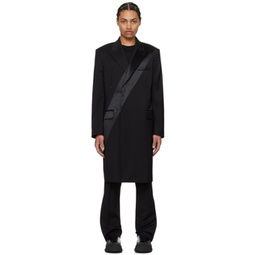 Black Tuxedo Car Coat 241154M176001