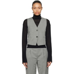Gray & Black Cutout Vest 241154F068000