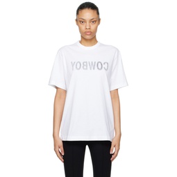 White Cowboy T-Shirt 232154F110031