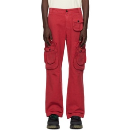Red Button Cargo Pants 231967M188003